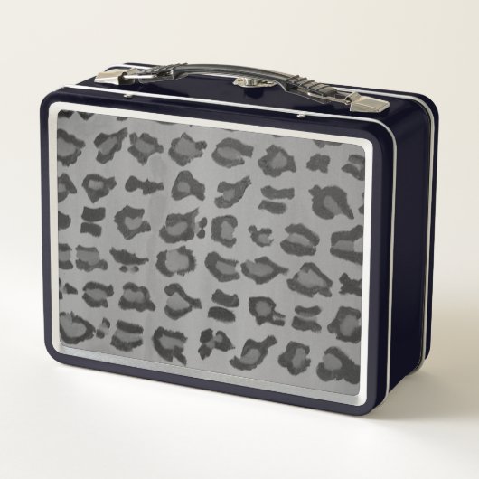 Cool Trendy Modern Zwart & Grijs Luipaard Print (Achterkant)