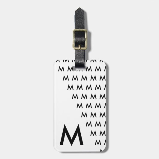 Cool Trendy Moderne Unieke Monogram Bagagelabel (Voorkant verticaal)
