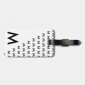 Cool Trendy Moderne Unieke Monogram Bagagelabel (Achterkant horizontaal)