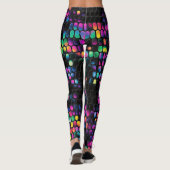 Cool Trendy Multi-Colour Vivid met zwarte dames Leggings (Achterkant)