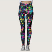 Cool Trendy Multi-Colour Vivid met zwarte dames Leggings (Voorkant)