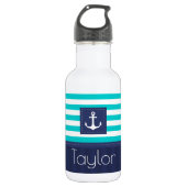 Cool & Trendy Nautical Anchor Design Custom Waterfles (Voorkant)