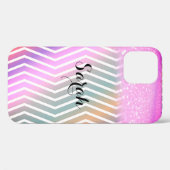 Cool Trendy Paarse Glitter Hoesje-Mate iPhone Case (Achterkant (horizontaal))