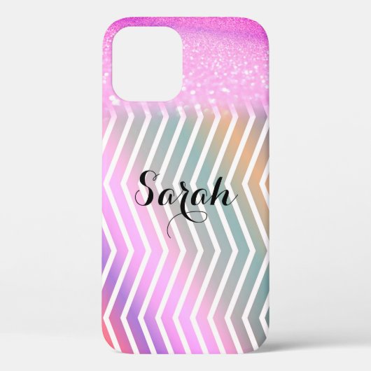 Cool Trendy Paarse Glitter Hoesje-Mate iPhone Case (Achterkant)