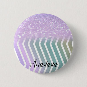 Cool Trendy Paarse Glitter Ronde Button 5,7 Cm