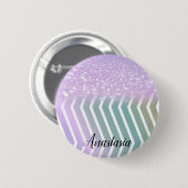 Cool Trendy Paarse Glitter Ronde Button 5,7 Cm (Voorkant /achterkant)