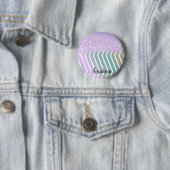 Cool Trendy Paarse Glitter Ronde Button 5,7 Cm (In situ)
