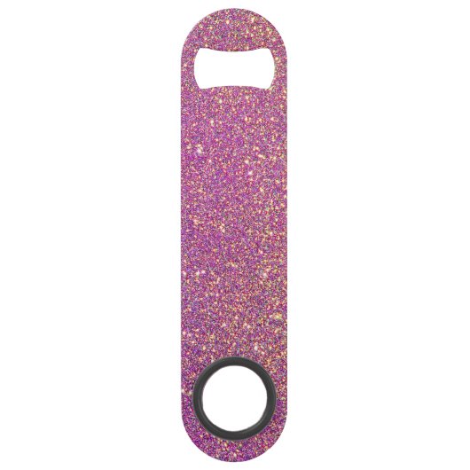 Cool Trendy Paarse Glitter Speed Flessenopener (Achterkant)