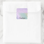 Cool Trendy Paarse Glitter Vierkante Sticker (Tas)