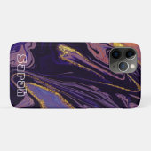 Cool Trendy Paarse Marble Hoesje-Mate iPhone Case (Achterkant (horizontaal))