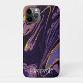 Cool Trendy Paarse Marble Hoesje-Mate iPhone Case (Achterkant)