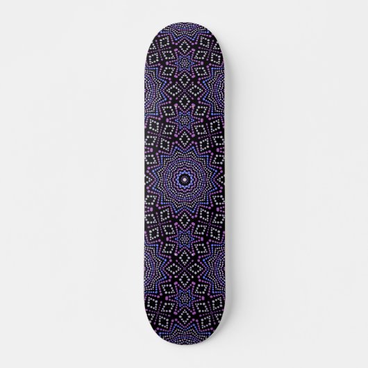 Cool & Trendy Paarse Wit Blauw Dot Art Skateboard (Voorkant)