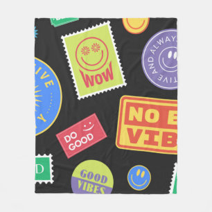 Cool Trendy Patches Design. Abstracte achtergrond Fleece Deken