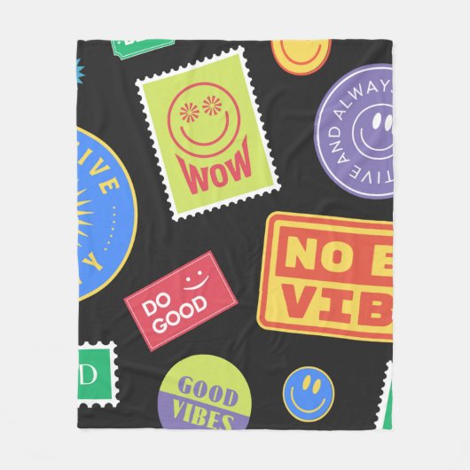 Cool Trendy Patches Design. Abstracte achtergrond Fleece Deken (Voorkant)