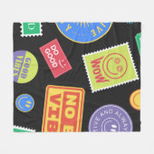 Cool Trendy Patches Design. Abstracte achtergrond Fleece Deken (Voorkant (Horizontaal))