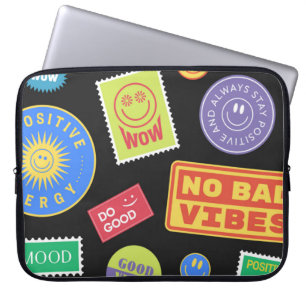 Cool Trendy Patches Design. Abstracte achtergrond Laptop Sleeve