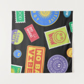 Cool Trendy Patches Design. Abstracte achtergrond Wandkleed (Voorkant (horizontaal))