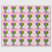 Cool Trendy Pink Cactus Cadeaupapier (Vlak)