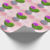Cool Trendy Pink Cactus Cadeaupapier (Hoek)