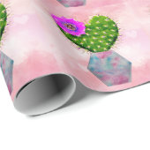 Cool Trendy Pink Cactus Cadeaupapier (Rol Hoek)