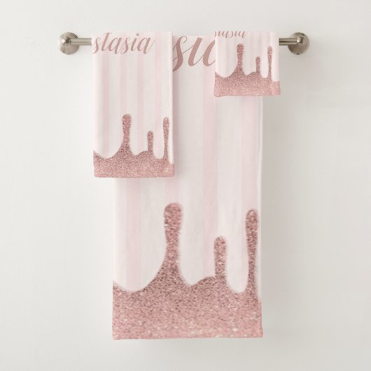 Cool Trendy Pink Glitter Bad Handdoek (Insitu)