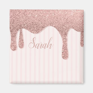Cool Trendy Pink Glitter Magneet