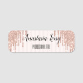 Cool Trendy Pink Glitter Naamplaatje (Voorkant)