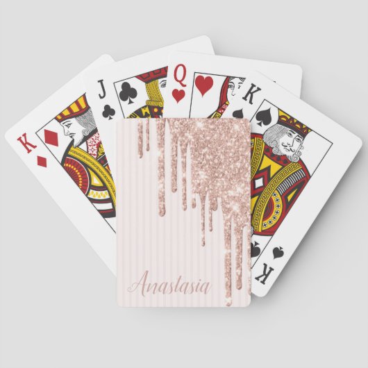 Cool Trendy Pink Glitter Pokerkaarten (Achterkant)