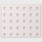 Cool Trendy Pink Kiss Cadeaupapier (Vlak)