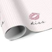 Cool Trendy Pink Kiss Cadeaupapier (Rol Hoek)