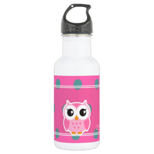Cool trendy polka stippen met een persoonlijke uil waterfles 