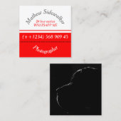 Cool Trendy Red en White Cubic Vierkante Visitekaartje (Voorkant / Achterkant)