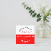 Cool Trendy Red en White Cubic Vierkante Visitekaartje (Staand voorkant)