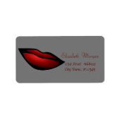 Cool Trendy Red Lips, grijs Etiket (Voorkant)