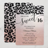 Cool Trendy roos gold ombre leopard gezoet 16 Kaart (Voorkant / Achterkant)