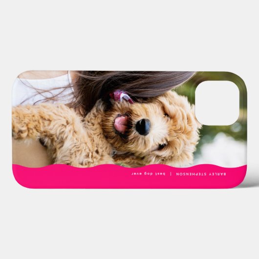 Cool trendy roze golvende rand een foto Case-Mate iPhone case (Achterkant (horizontaal))