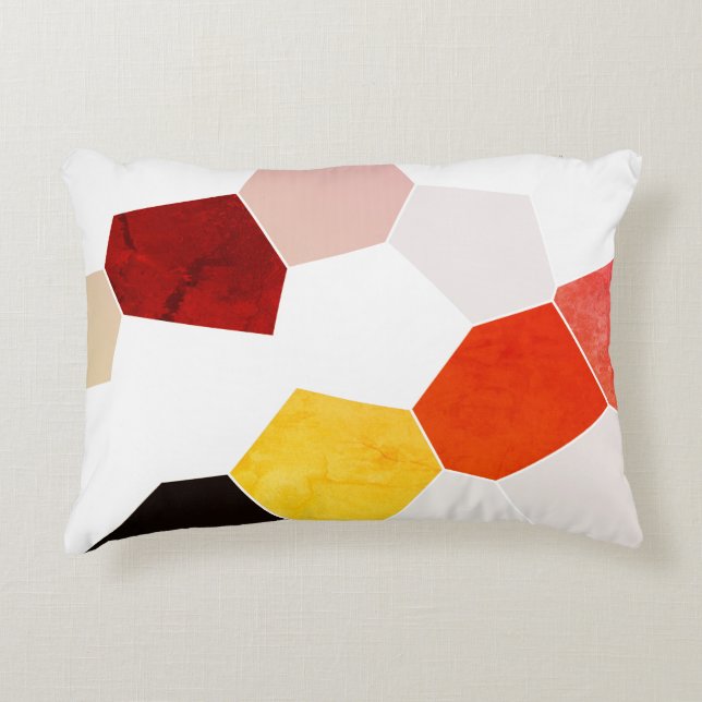 Cool Trendy Rustic Red Oranje Yellow Pattern Accent Kussen (Voorkant)