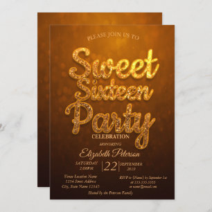 Cool Trendy Sweet 16 Party Kaart