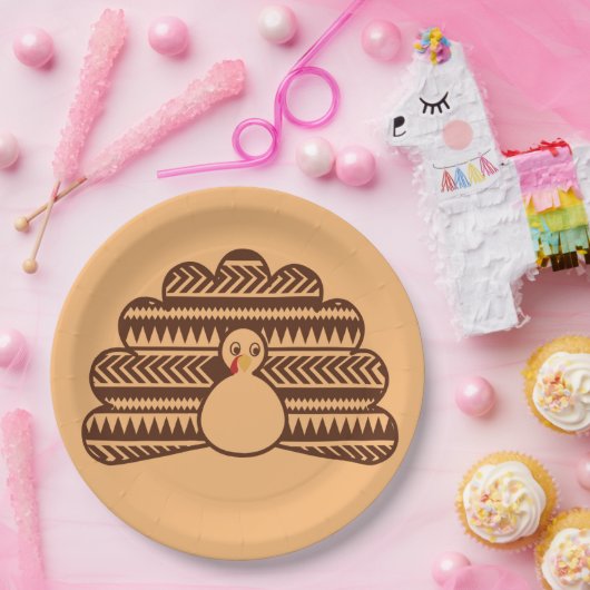 Cool Trendy Thankful feestdagen Turkije Thanksgivi Papieren Bordje (Feest)