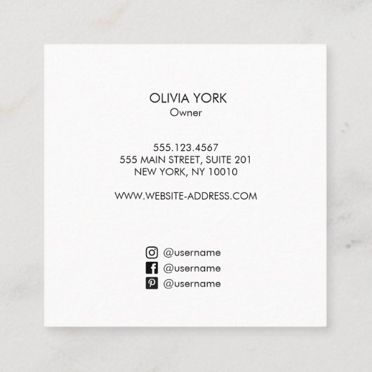 Cool Trendy Third Eye Pattern Vierkante Visitekaartje (Achterkant)