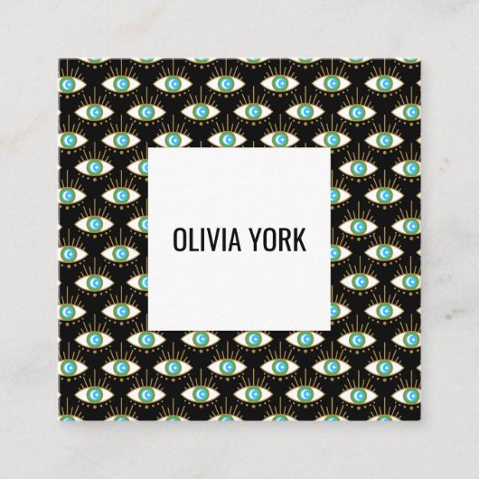 Cool Trendy Third Eye Pattern Vierkante Visitekaartje (Voorkant)