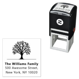Cool Trendy Tree Name Text Return Address Zelfinktende Stempel