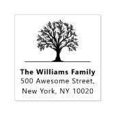Cool Trendy Tree Name Text Return Address Zelfinktende Stempel (Design)