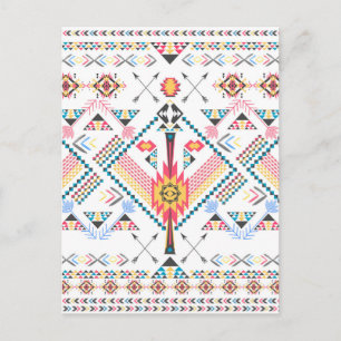 Cool trendy tribal etnische geometric pattern briefkaart