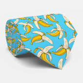 Cool Trendy Tropical Banana Patroon Turquoise Stropdas (Opgerold)