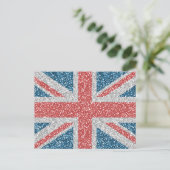 Cool trendy U.K. Union Jack vlag faux glitter Briefkaart (Staand voorkant)