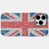 Cool trendy U.K. Union Jack vlag faux glitter Case-Mate iPhone Case (Achterkant (horizontaal))