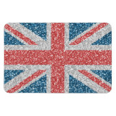 Cool trendy U.K. Union Jack vlag faux glitter Magneet (Horizontaal)