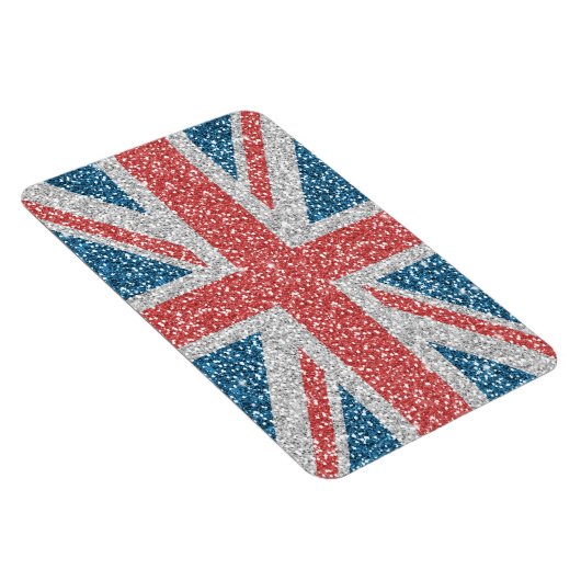 Cool trendy U.K. Union Jack vlag faux glitter Magneet (Rechterzijde)