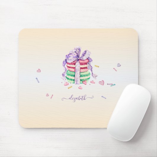 Cool Trendy Waterverf Macarons Muismat (Met muis)